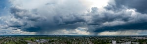 Dramatic Dark Sky Over City